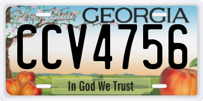 GA license plate CCV4756