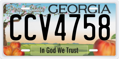 GA license plate CCV4758
