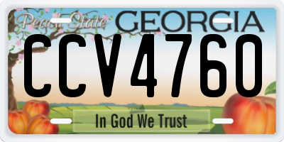 GA license plate CCV4760