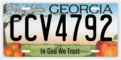 GA license plate CCV4792