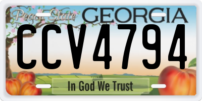 GA license plate CCV4794