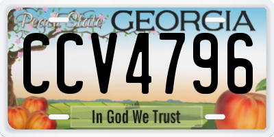 GA license plate CCV4796