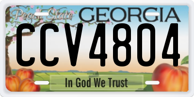 GA license plate CCV4804