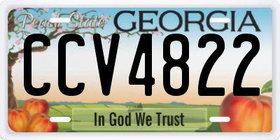 GA license plate CCV4822