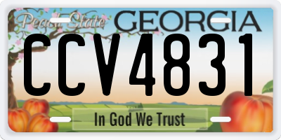 GA license plate CCV4831