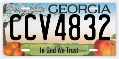 GA license plate CCV4832