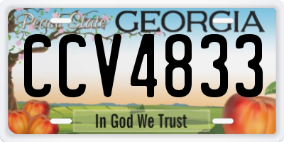 GA license plate CCV4833