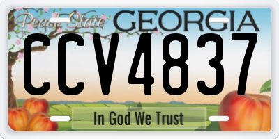 GA license plate CCV4837
