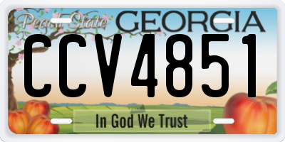 GA license plate CCV4851