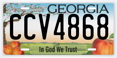 GA license plate CCV4868