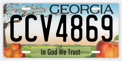 GA license plate CCV4869