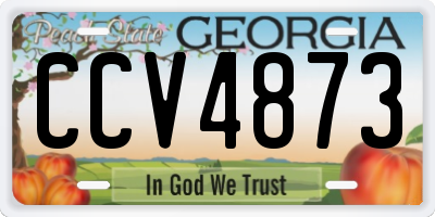 GA license plate CCV4873