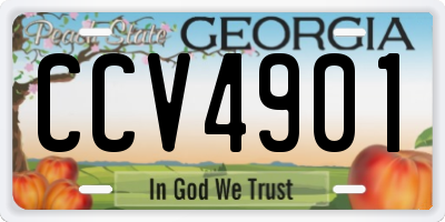 GA license plate CCV4901