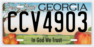 GA license plate CCV4903