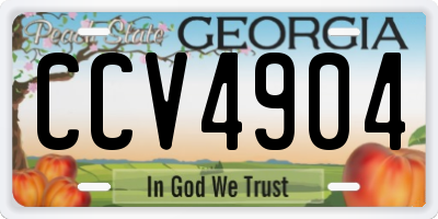 GA license plate CCV4904