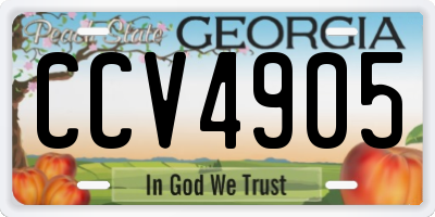 GA license plate CCV4905