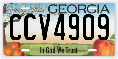 GA license plate CCV4909