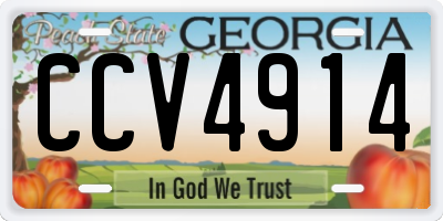 GA license plate CCV4914