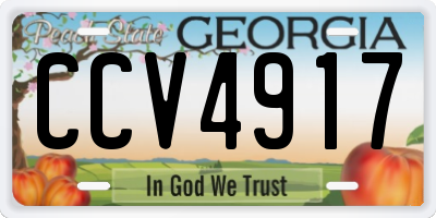 GA license plate CCV4917