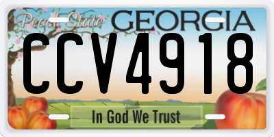 GA license plate CCV4918