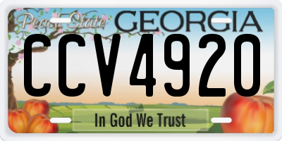 GA license plate CCV4920
