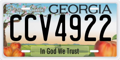 GA license plate CCV4922