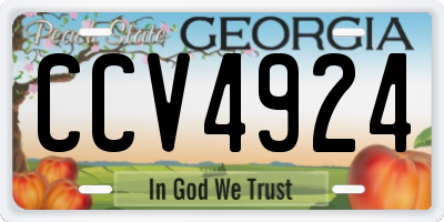 GA license plate CCV4924