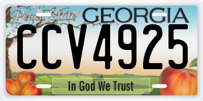 GA license plate CCV4925
