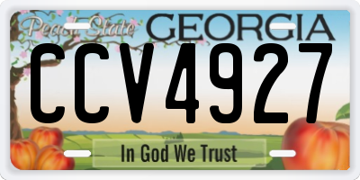 GA license plate CCV4927