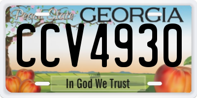 GA license plate CCV4930