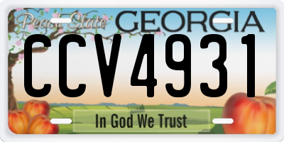 GA license plate CCV4931