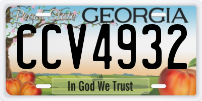 GA license plate CCV4932