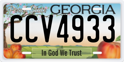 GA license plate CCV4933