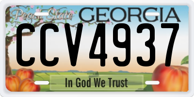 GA license plate CCV4937