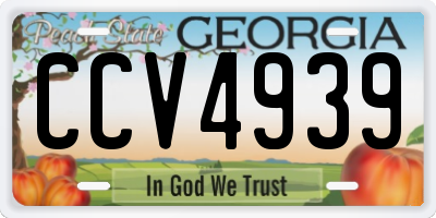 GA license plate CCV4939