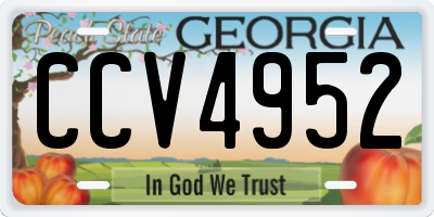 GA license plate CCV4952