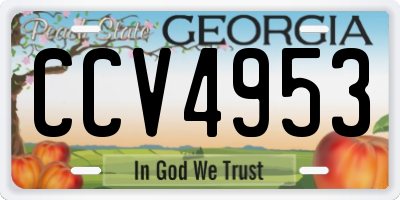 GA license plate CCV4953