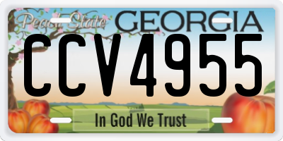 GA license plate CCV4955