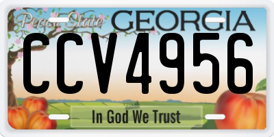 GA license plate CCV4956