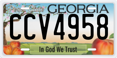 GA license plate CCV4958