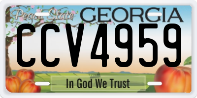 GA license plate CCV4959