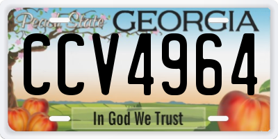 GA license plate CCV4964
