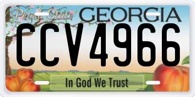 GA license plate CCV4966