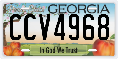 GA license plate CCV4968