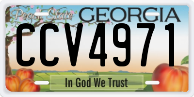 GA license plate CCV4971
