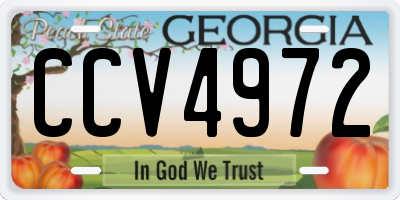 GA license plate CCV4972