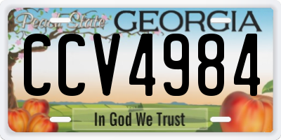 GA license plate CCV4984