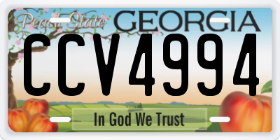 GA license plate CCV4994