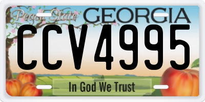 GA license plate CCV4995