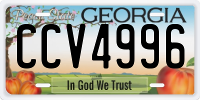 GA license plate CCV4996